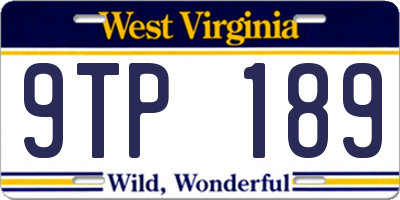 WV license plate 9TP189
