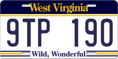 WV license plate 9TP190
