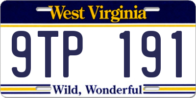 WV license plate 9TP191