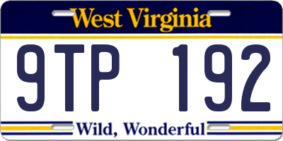 WV license plate 9TP192