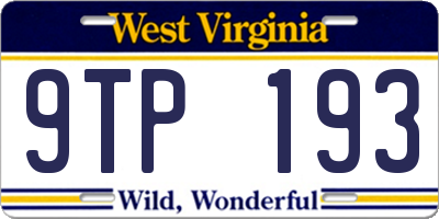 WV license plate 9TP193