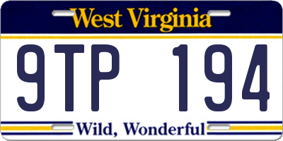 WV license plate 9TP194