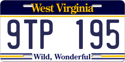 WV license plate 9TP195