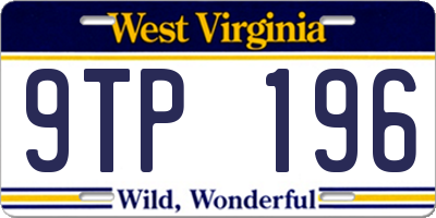 WV license plate 9TP196