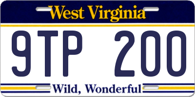 WV license plate 9TP200