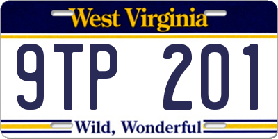 WV license plate 9TP201