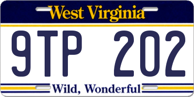 WV license plate 9TP202