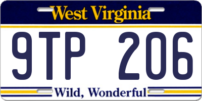 WV license plate 9TP206