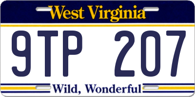 WV license plate 9TP207