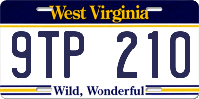 WV license plate 9TP210