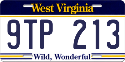WV license plate 9TP213