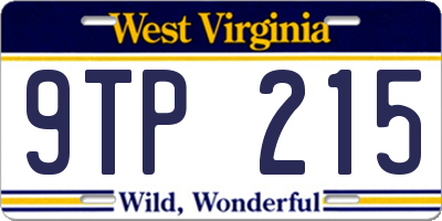WV license plate 9TP215