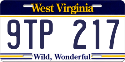 WV license plate 9TP217