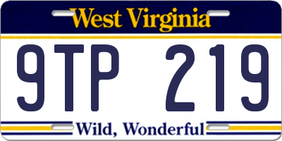 WV license plate 9TP219