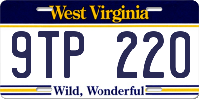 WV license plate 9TP220