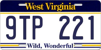 WV license plate 9TP221