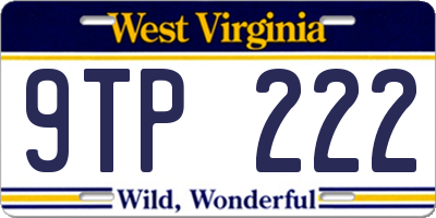 WV license plate 9TP222
