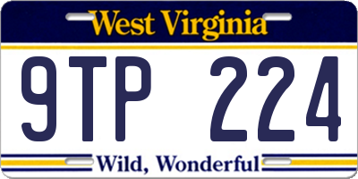 WV license plate 9TP224