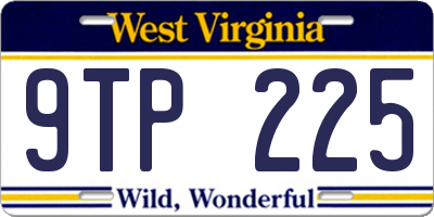 WV license plate 9TP225