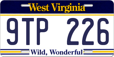 WV license plate 9TP226