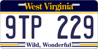 WV license plate 9TP229