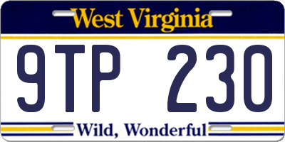 WV license plate 9TP230