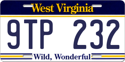 WV license plate 9TP232
