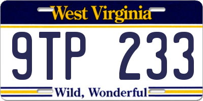 WV license plate 9TP233