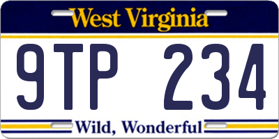 WV license plate 9TP234