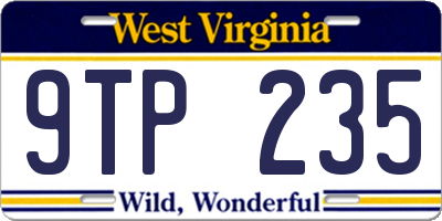 WV license plate 9TP235