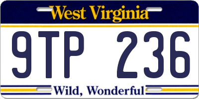 WV license plate 9TP236