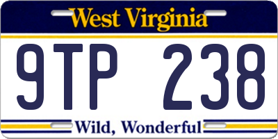 WV license plate 9TP238