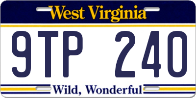 WV license plate 9TP240