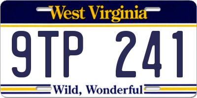WV license plate 9TP241