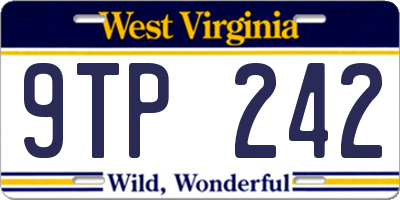 WV license plate 9TP242