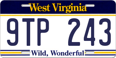 WV license plate 9TP243