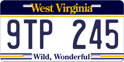 WV license plate 9TP245