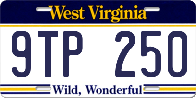 WV license plate 9TP250