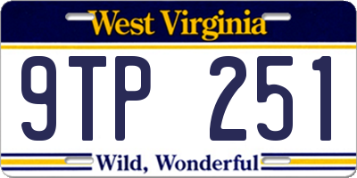 WV license plate 9TP251