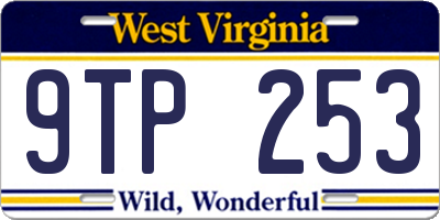 WV license plate 9TP253