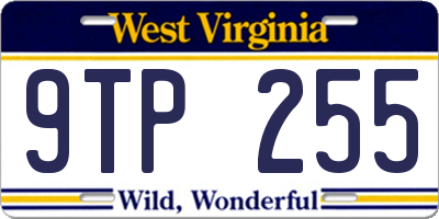 WV license plate 9TP255