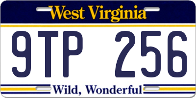 WV license plate 9TP256