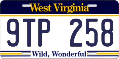 WV license plate 9TP258