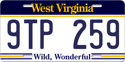 WV license plate 9TP259
