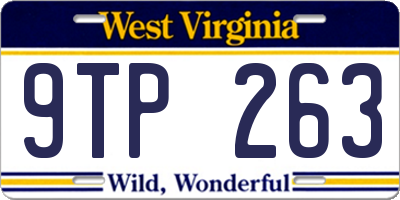 WV license plate 9TP263