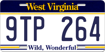 WV license plate 9TP264