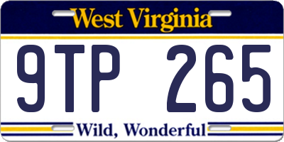WV license plate 9TP265