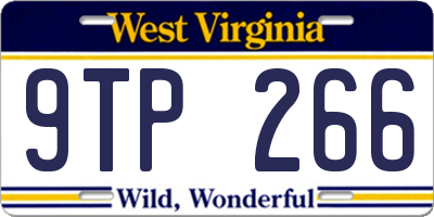 WV license plate 9TP266