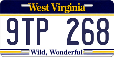 WV license plate 9TP268
