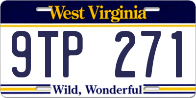 WV license plate 9TP271
